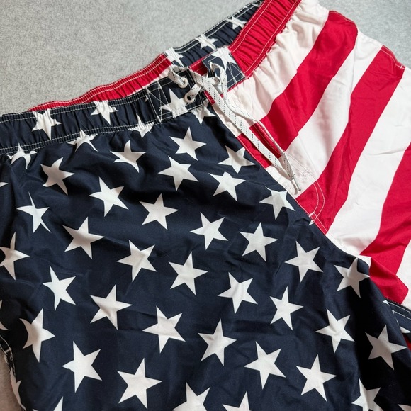 George Other - George Mens 2XL American Flag Stars Stripes Swim Trunks Board Shorts Patriotic
